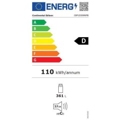 Réfrigérateur - CONTINENTAL EDISON - 1 porte - 361 L - Total No Fros
