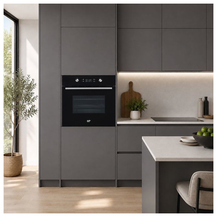 Four encastrable pyrolyse - Chaleur tournante Brassée - CONTINENTAL EDISON - CEF72PBAF - Noir - 59,5 x 57,5 - 59,5 cm Four encastrable pyrolyse - Chaleur tournante Brassée - CONTINENTAL EDISON - CEF72PBAF - Noir - 59,5 x 57,5 - 59,5 cm