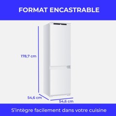 Réfrigérateur congélateur bas - CONTINENTAL EDISON - CEFC253NFEE -