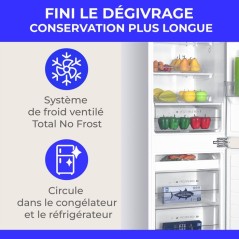 Réfrigérateur congélateur bas - CONTINENTAL EDISON - CEFC253NFEE -