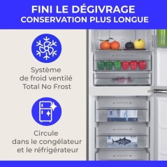 Réfrigérateur congélateur bas - CONTINENTAL EDISON - CEFC323NFIX -