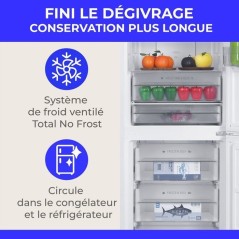 Réfrigérateur congélateur bas - CONTINENTAL EDISON - CEFC323NFW - C