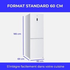 Réfrigérateur congélateur bas - CONTINENTAL EDISON - CEFC323NFW - C