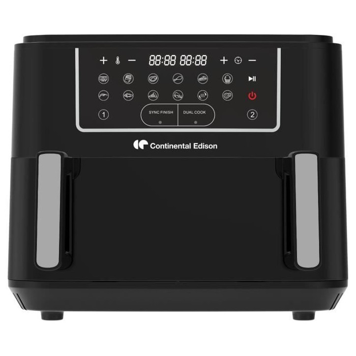 Friteuse a air sans huile - CONTINENTAL EDISON - CEFR2400TB - 2600 W - 10,5 L - Noir Friteuse a air sans huile - CONTINENTAL EDISON - CEFR2400TB - 2600 W - 10,5 L - Noir