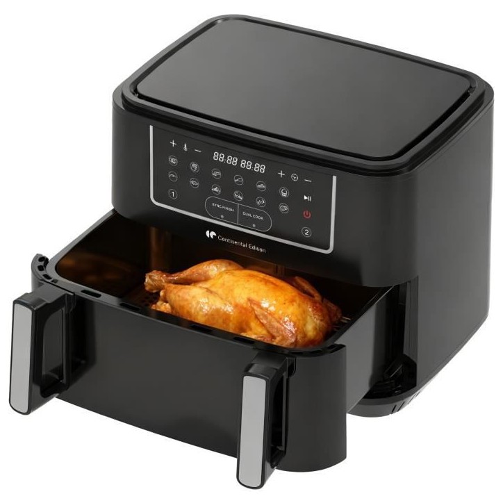 Friteuse a air sans huile - CONTINENTAL EDISON - CEFR2400TB - 2600 W - 10,5 L - Noir Friteuse a air sans huile - CONTINENTAL EDISON - CEFR2400TB - 2600 W - 10,5 L - Noir