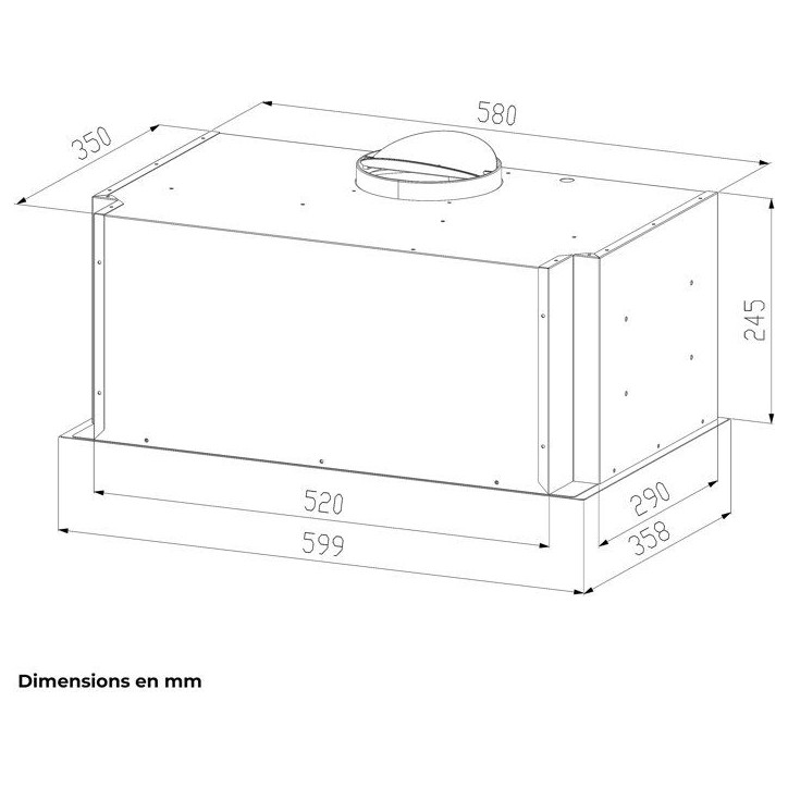 Hotte intégrée - CONTINENTAL EDISON - CEHI60 - L60 cm