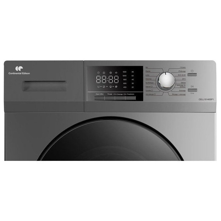 Lave-linge hublot CONTINENTAL EDISON CELL10140SP1 - 10 kg - Induction - L60 cm - Classe A - 1400 trs - Silver Lave-linge hublot CONTINENTAL EDISON CELL10140SP1 - 10 kg - Induction - L60 cm - Classe A - 1400 trs - Silver