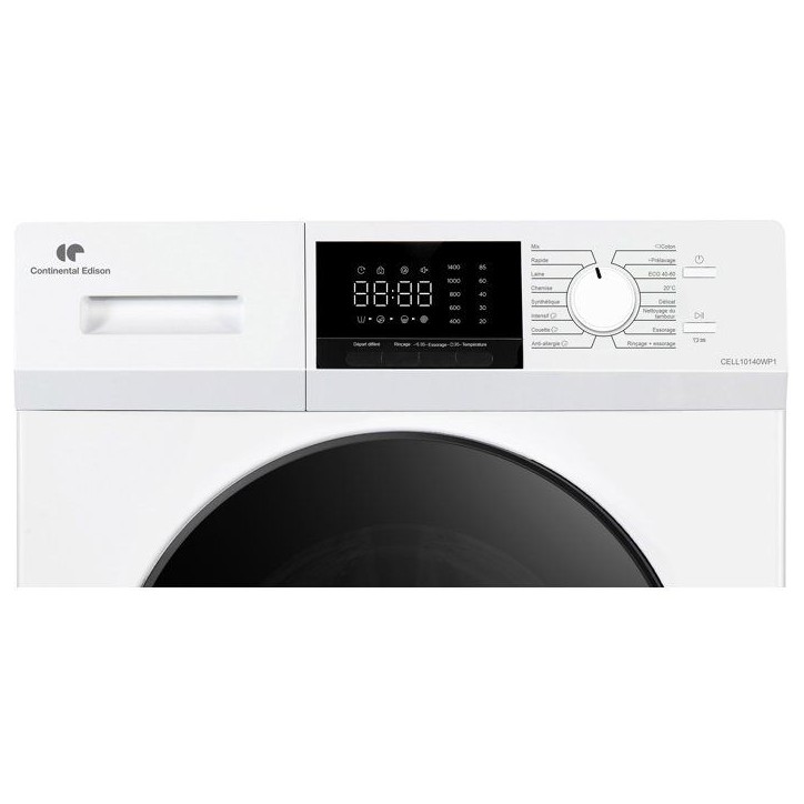 Lave-linge hublot CONTINENTAL EDISON CELL10140WP1 - 10 kg - Induction - L60 cm - Classe A - 1400 trs - Blanc Lave-linge hublot CONTINENTAL EDISON CELL10140WP1 - 10 kg - Induction - L60 cm - Classe A - 1400 trs - Blanc