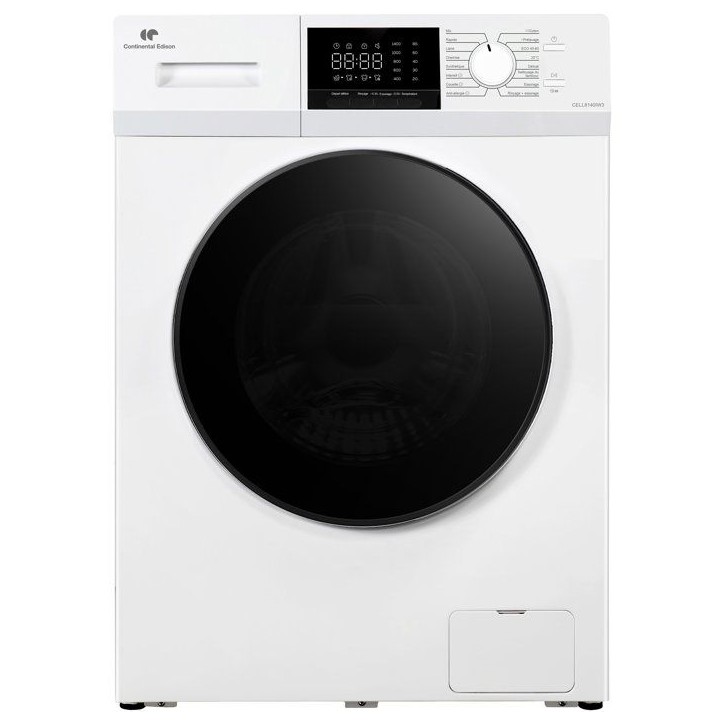 Lave-linge hublot CONTINENTAL EDISON CELL8140IW3 - 8 kg - Induction - L60 cm - Classe A - 1400 trs - Blanc Lave-linge hublot CONTINENTAL EDISON CELL8140IW3 - 8 kg - Induction - L60 cm - Classe A - 1400 trs - Blanc