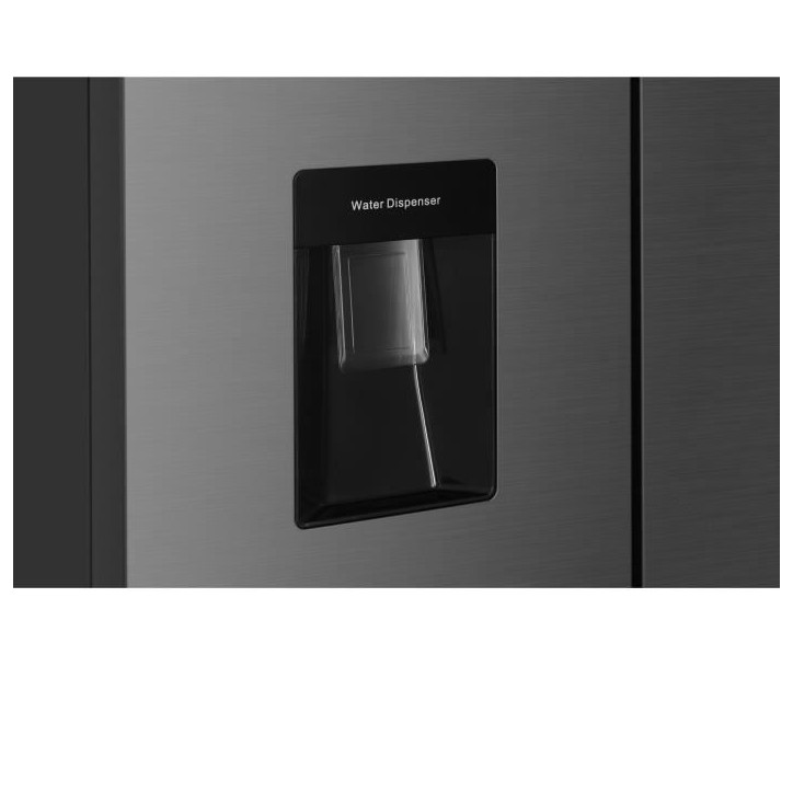 Réfrigérateur 4 portes avec distributeur d'eau - 464L - Total No Frost - L79 cm x H 180 cm - Inox - Classe D Réfrigérateur 4 portes avec distributeur d'eau - 464L - Total No Frost - L79 cm x H 180 cm - Inox - Classe D