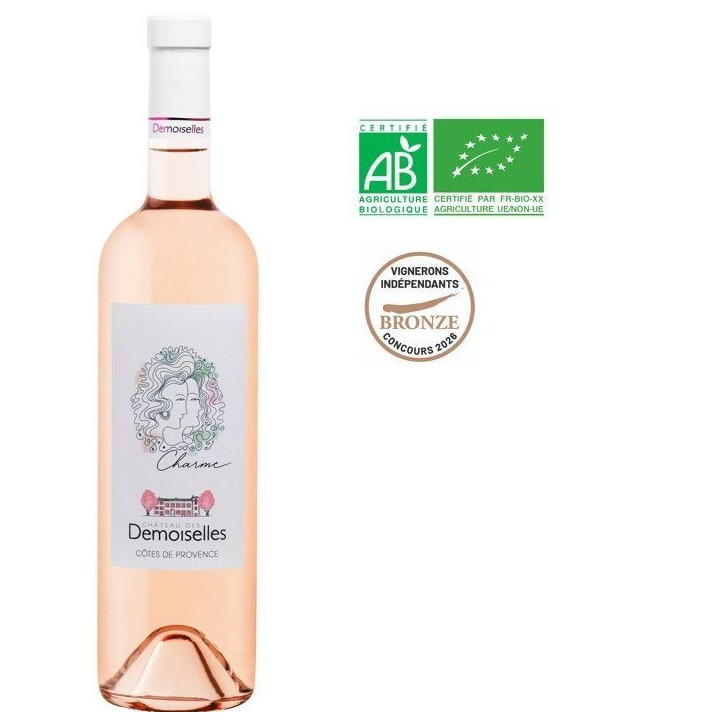 Charme des Demoiselles 2025 Côtes de Provence - Vin rosé de Provence-Alpes-Côte d'Azur - Bio
