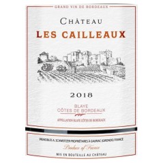 Château Les Cailleaux 2018 Blaye Côtes de Bordeaux - Vin rouge de Bordeaux