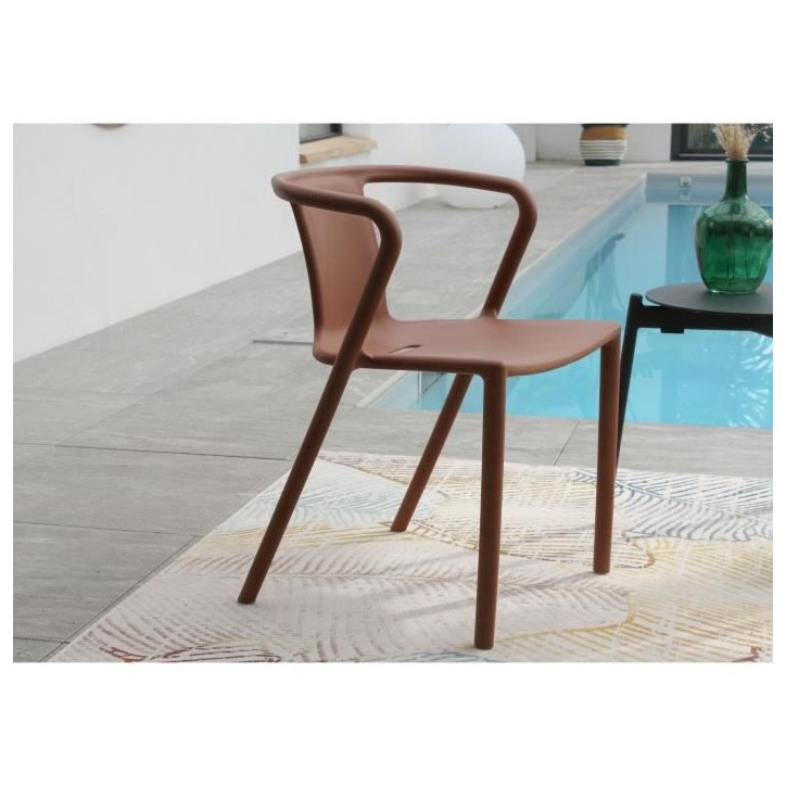 Lot composé de 2 fauteuils de jardin - CITY GARDEN - DIEGO-FT - Terracotta - Empilables Lot composé de 2 fauteuils de jardin - CITY GARDEN - DIEGO-FT - Terracotta - Empilables