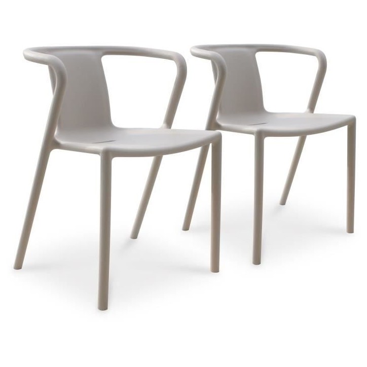 Lot composé de 2 fauteuils de jardin - CITY GARDEN - DIEGO-FT - Sable - Empilables Lot composé de 2 fauteuils de jardin - CITY GARDEN - DIEGO-FT - Sable - Empilables