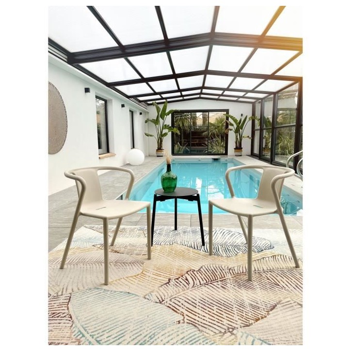 Lot composé de 2 fauteuils de jardin - CITY GARDEN - DIEGO-FT - Sable - Empilables Lot composé de 2 fauteuils de jardin - CITY GARDEN - DIEGO-FT - Sable - Empilables