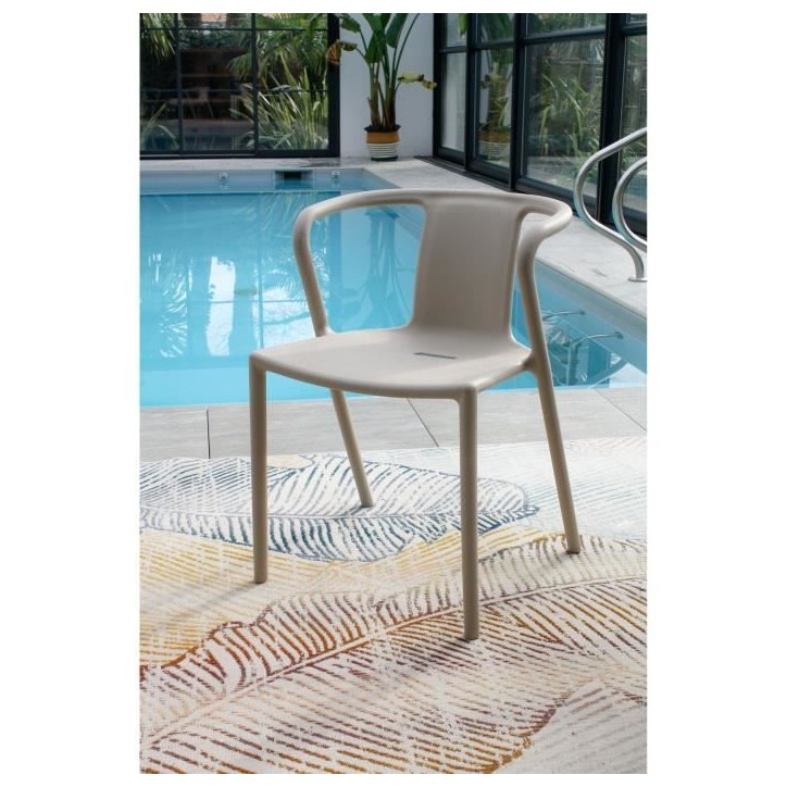 Lot composé de 2 fauteuils de jardin - CITY GARDEN - DIEGO-FT - Sable - Empilables Lot composé de 2 fauteuils de jardin - CITY GARDEN - DIEGO-FT - Sable - Empilables