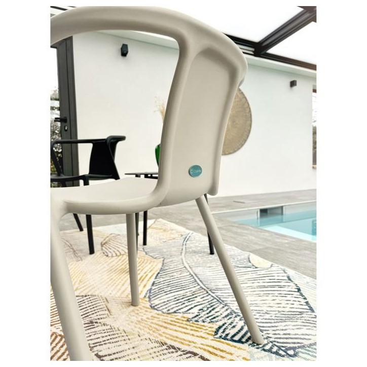 Lot composé de 2 fauteuils de jardin - CITY GARDEN - DIEGO-FT - Sable - Empilables Lot composé de 2 fauteuils de jardin - CITY GARDEN - DIEGO-FT - Sable - Empilables