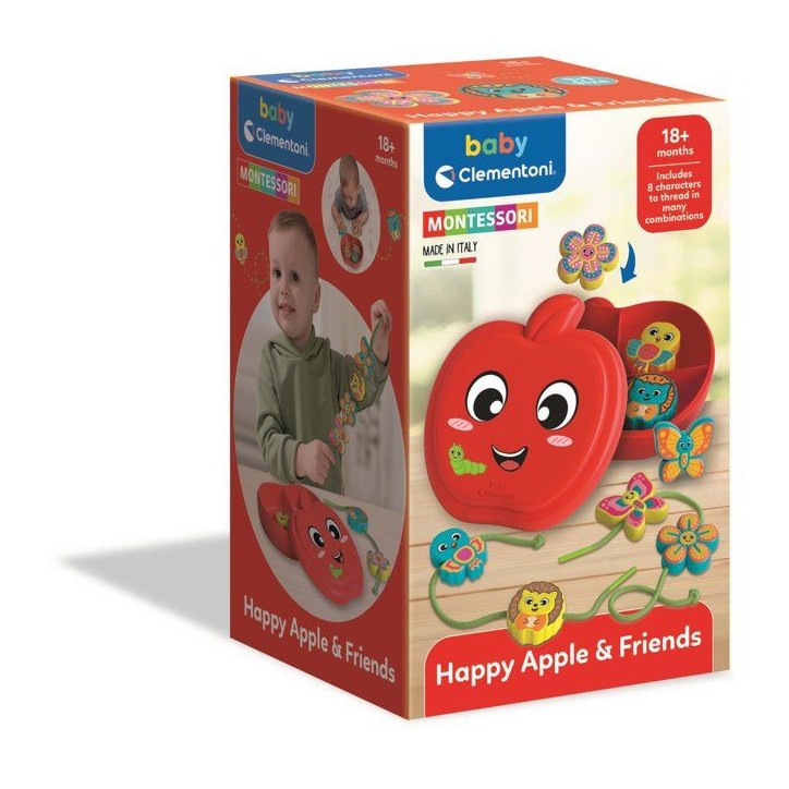 CLEMENTONI - Pomme et ses amis - Jeu d'enfilage - Montessori CLEMENTONI - Pomme et ses amis - Jeu d'enfilage - Montessori