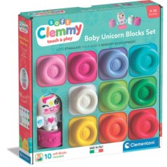 CLEMENTONI - Boîte Arc-en-ciel 10 cubes Clemmy et Licorne