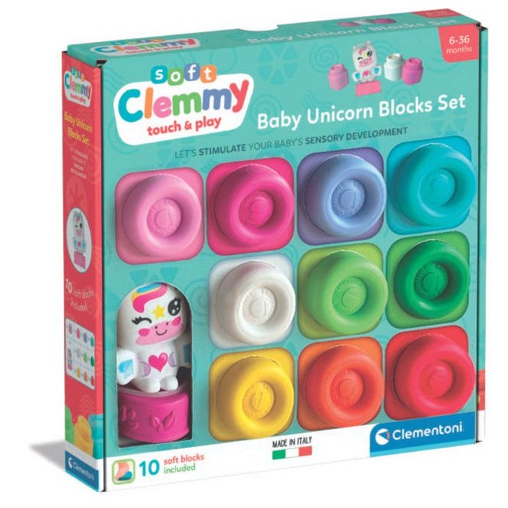 CLEMENTONI - Boîte Arc-en-ciel 10 cubes Clemmy et Licorne CLEMENTONI - Boîte Arc-en-ciel 10 cubes Clemmy et Licorne