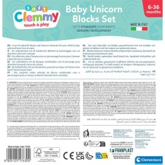 CLEMENTONI - Boîte Arc-en-ciel 10 cubes Clemmy et Licorne