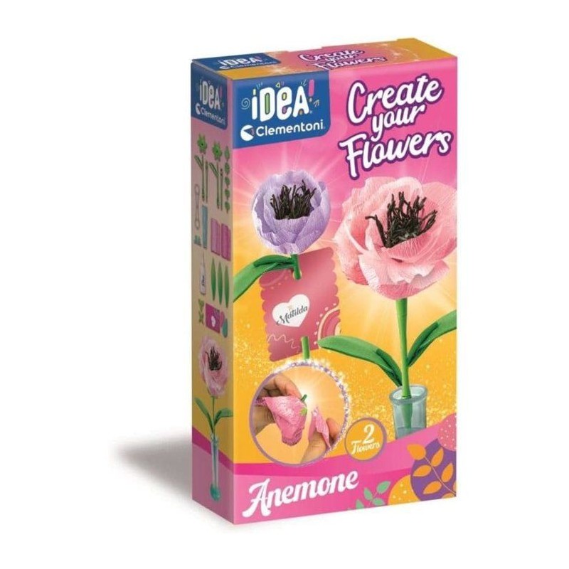 Crée tes fleurs - Anémone - Clementoni - Coffret de 2 fleurs a assem