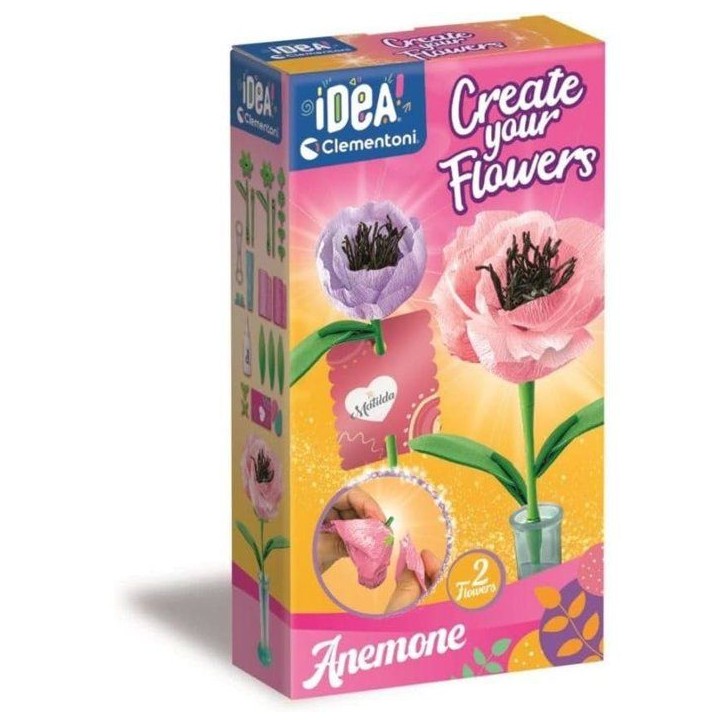 Crée tes fleurs - Anémone - Clementoni - Coffret de 2 fleurs a assembler et personnaliser - a partir de 8 ans Crée tes fleurs - Anémone - Clementoni - Coffret de 2 fleurs a assembler et personnaliser - a partir de 8 ans