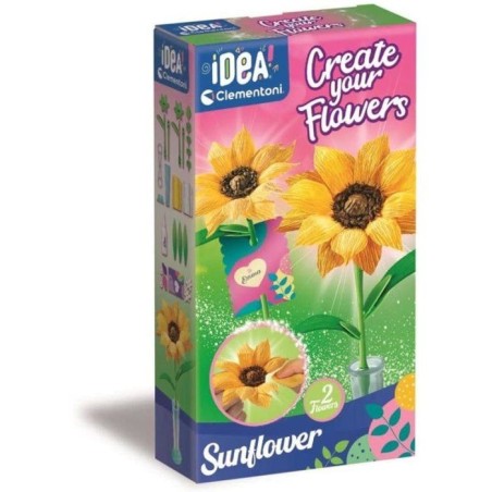 Crée tes fleurs - Tournesol - Clementoni - Coffret de 2 fleurs a asse