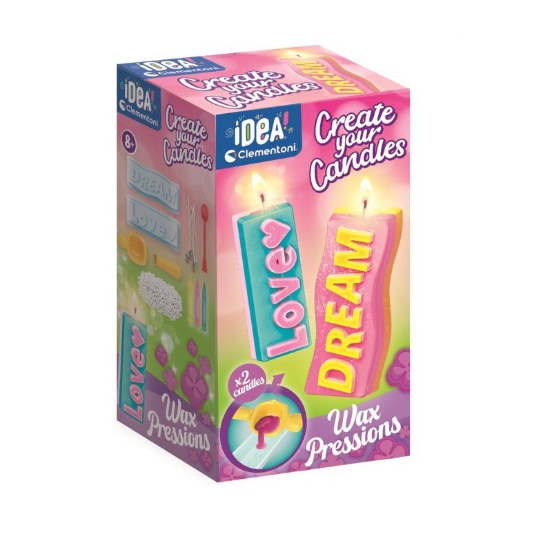 Crée tes bougies - Clementoni - Coffret de 2 bougies - Série Message