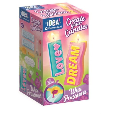 Crée tes bougies - Clementoni - Coffret de 2 bougies - Série Message