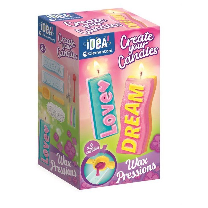 Crée tes bougies - Clementoni - Coffret de 2 bougies - Série Messages - a partir de 8 ans Crée tes bougies - Clementoni - Coffret de 2 bougies - Série Messages - a partir de 8 ans