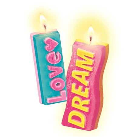 Crée tes bougies - Clementoni - Coffret de 2 bougies - Série Messages - a partir de 8 ans