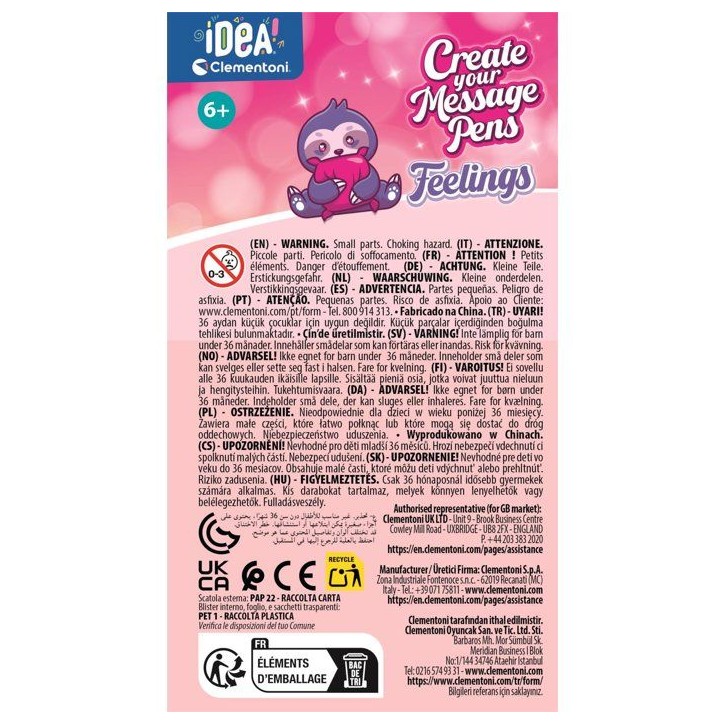 Crée tes Stylos - Clementoni - Mini atelier des Stylos - Coffret Feelings - 3 Stylos inclus et accessoires - Des 6 ans