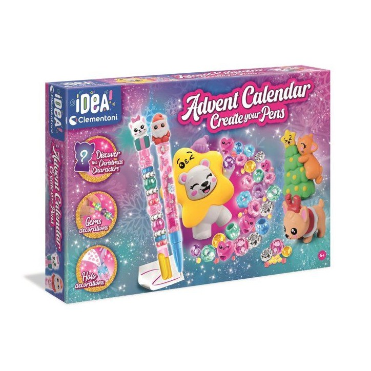 Calendrier de l'avent - Édition Atelier des Stylos - Clementoni - 24 surprises - Stylos et accessoires inclus - Des 6 ans Calendrier de l'avent - Édition Atelier des Stylos - Clementoni - 24 surprises - Stylos et accessoires inclus - Des 6 ans