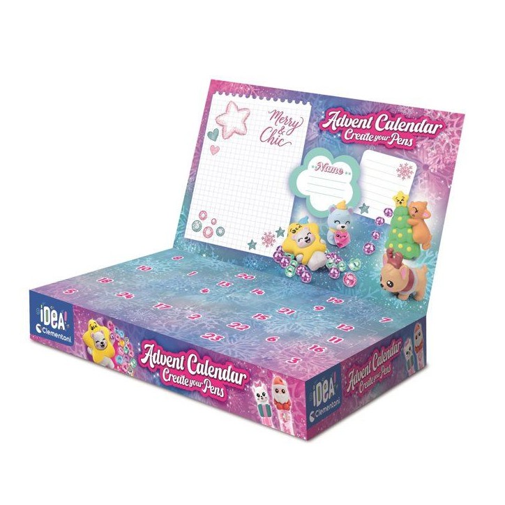 Calendrier de l'avent - Édition Atelier des Stylos - Clementoni - 24 surprises - Stylos et accessoires inclus - Des 6 ans Calendrier de l'avent - Édition Atelier des Stylos - Clementoni - 24 surprises - Stylos et accessoires inclus - Des 6 ans