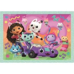 CLEMENTONI - Puzzle 4 en 1 - Gabby's Dollhouse