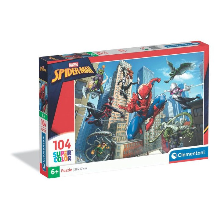 Clementoni - SpiderMan - Puzzles 104 Pieces Super - Puzzle enfant - Des 6 ans - 38x27cm