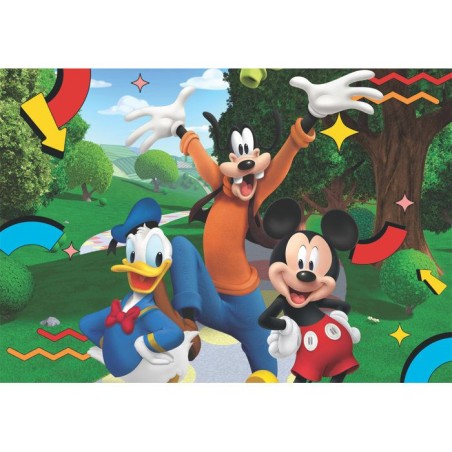 Clementoni - Mickey Mouse - Puzzles 104 Pieces - Maxi Super Color - Puzzle enfant - Des 4 ans - 45x62cm