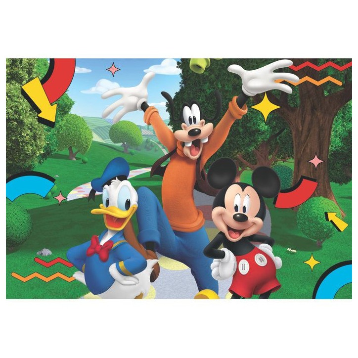Clementoni - Mickey Mouse - Puzzles 104 Pieces - Maxi Super Color - Puzzle enfant - Des 4 ans - 45x62cm