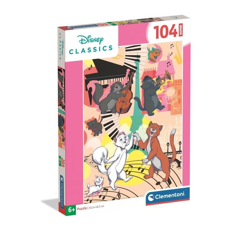 Clementoni - Aristochats - Puzzles 104 Pieces Super - Puzzle enfant -