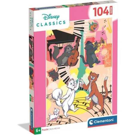 Clementoni - Aristochats - Puzzles 104 Pieces Super - Puzzle enfant -