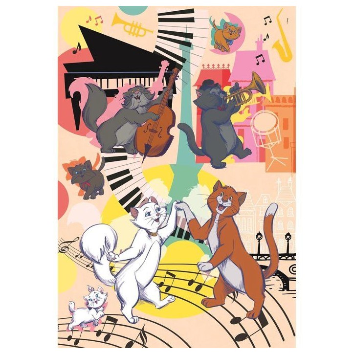 Clementoni - Aristochats - Puzzles 104 Pieces Super - Puzzle enfant - Des 6 ans - 48.5 x 33.3cm