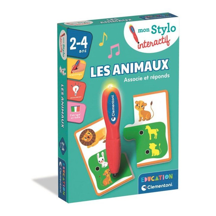 Mon stylo interactif - Les animaux - Jeu éducatif - Clementoni - Des 2 ans - Apprends en autonomie avec le stylo intéractif