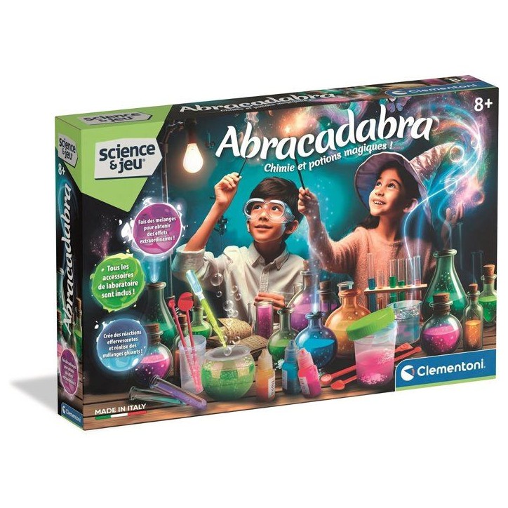 Abracadabra - Clementoni - Chimie et Potions Magiques - Coffret Scientifique - Expériences de Chimie – Des 8 ans