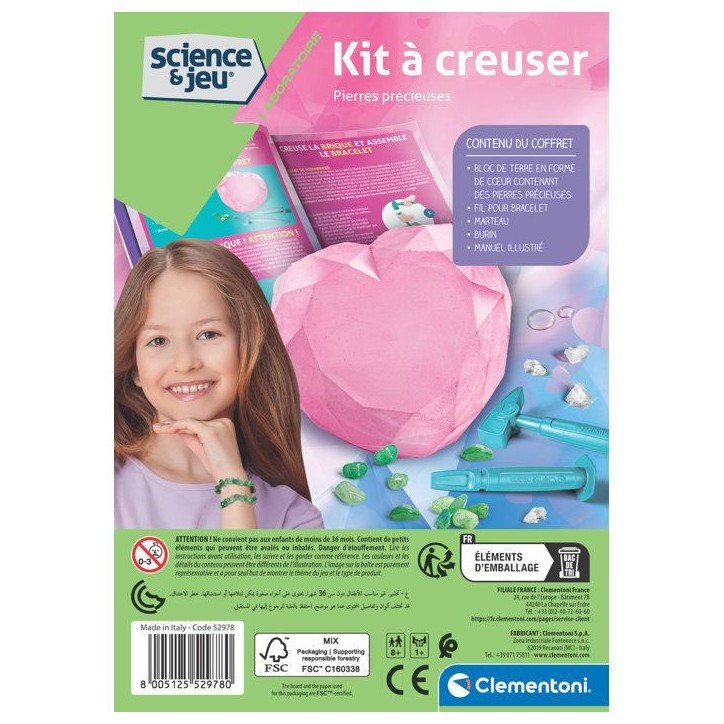 Kit a creuser - Pierres précieuses - Clementoni - Science & Jeu - Jeux Scientifiques