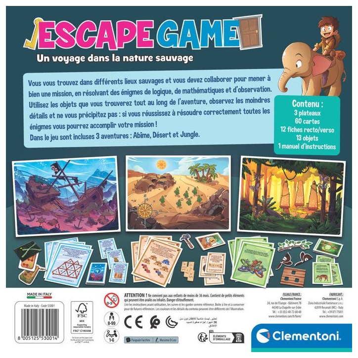CLEMENTONI - Escape Game - Un voyage dans la nature sauvage