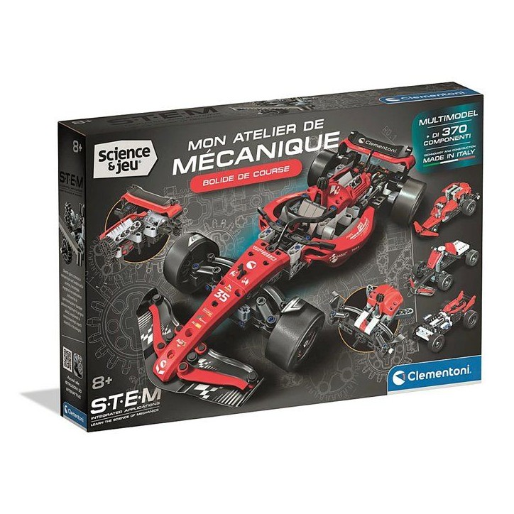 Bolide de course - CLEMENTONI - Mon Atelier Mécanique - Des 8 ans - Fabriqué en Italie - Coffret de construction enfant Bolide de course - CLEMENTONI - Mon Atelier Mécanique - Des 8 ans - Fabriqué en Italie - Coffret de construction enfant