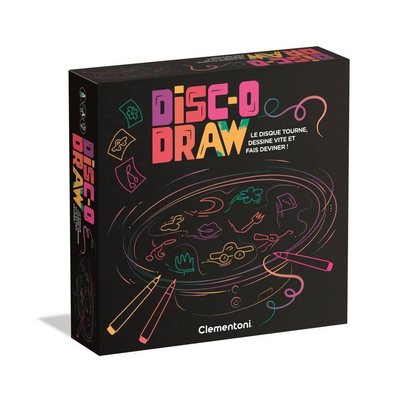 Disc'o Draw - Clementoni - Jeu d'ambiance - Dessine pendant que le dis