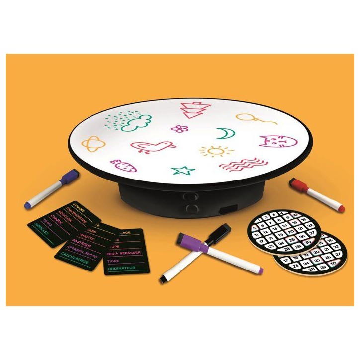 Disc'o Draw - Clementoni - Jeu d'ambiance - Dessine pendant que le disque tourne - Jeu en famille - 3 a 6 joueurs - Des 8 ans