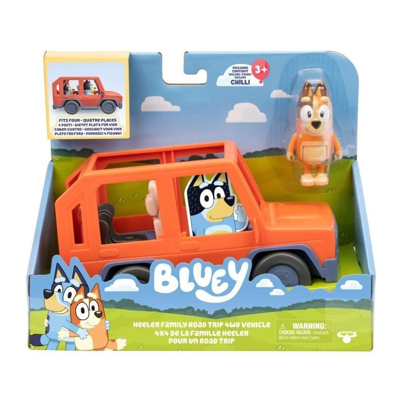 Voiture de Bluey - BLUEY - Véhicule familial avec figurine Chilli et